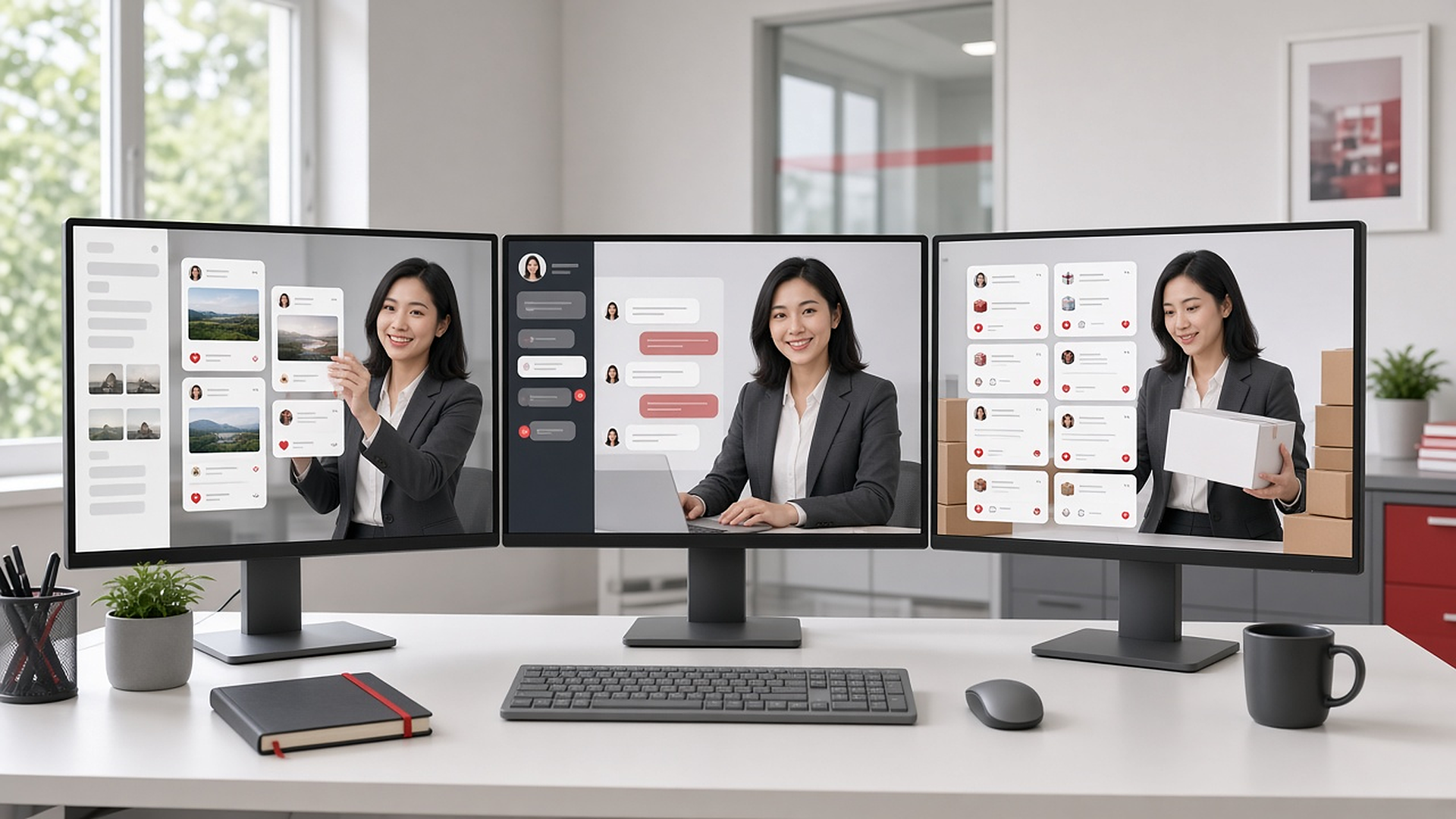 AI Digital Human managing social content, sales chats and seller orders